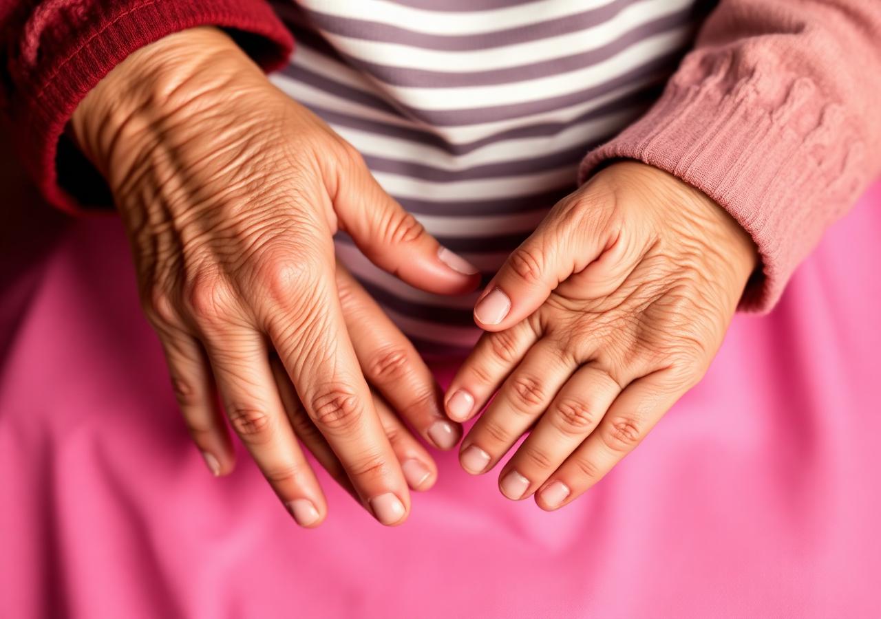 Older and younger hands together